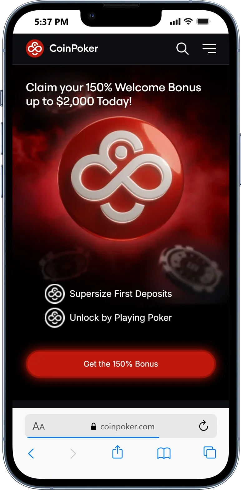 CoinPoker - sign up poker bonus